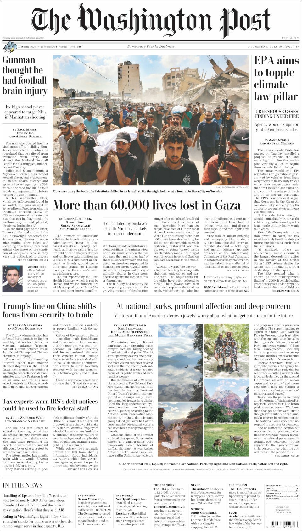 The Washington Post, edición del miércoles 30 de julio de 2025 The Washington Post, edición del miércoles 30 de julio de 2025