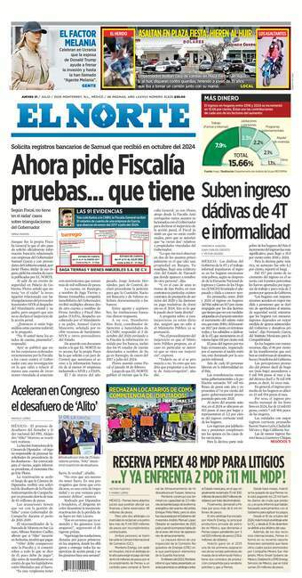 El Norte, edición del jueves 31 de julio de 2025 El Norte, edición del jueves 31 de julio de 2025