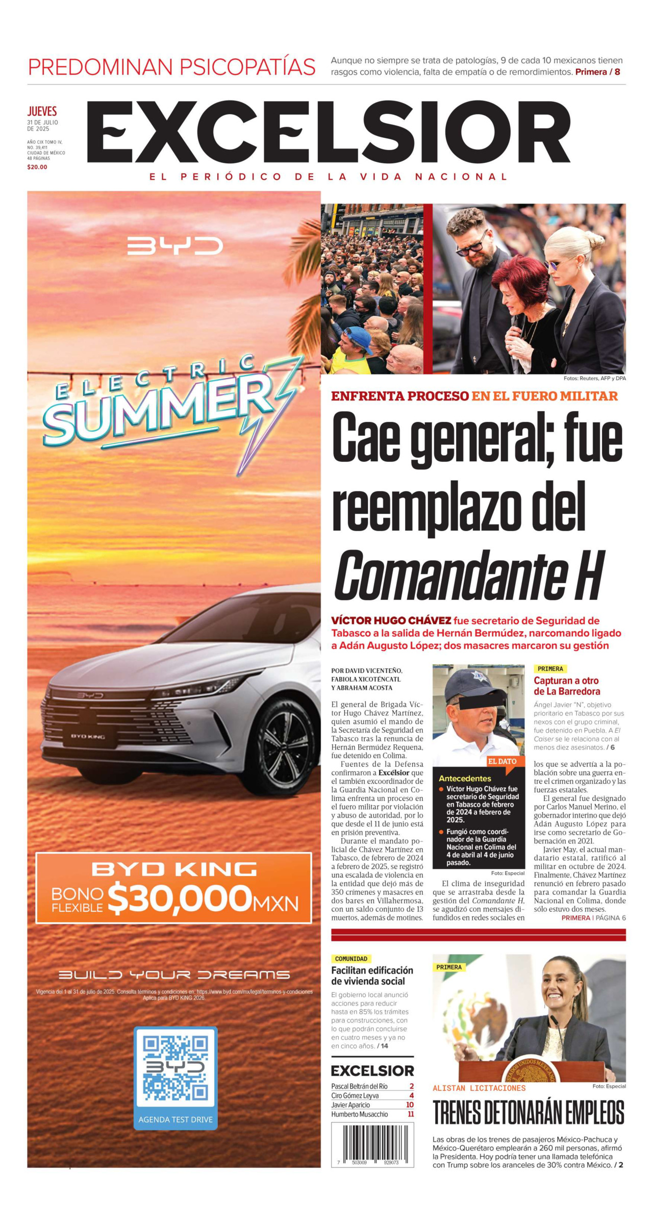 Excelsior, edición del jueves 31 de julio de 2025 Excelsior, edición del jueves 31 de julio de 2025