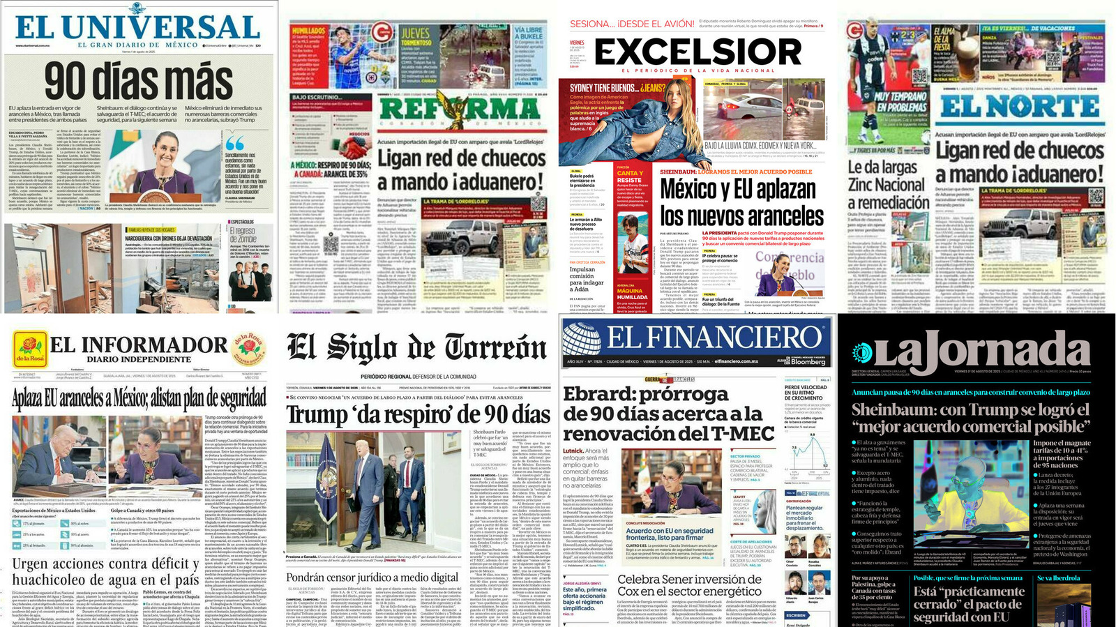 Portadas de periódicos impresos más importantes de México hoy
