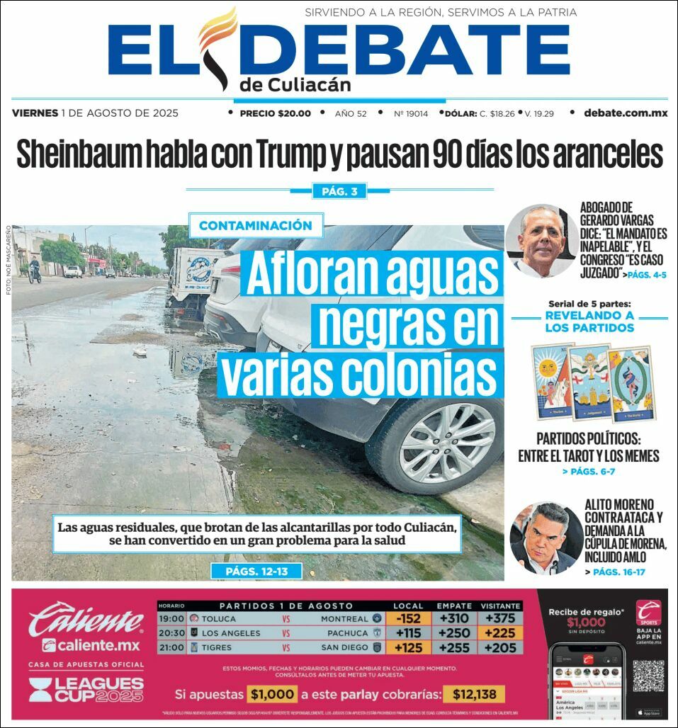 El Debate Culiacán, edición del viernes 01 de agosto de 2025