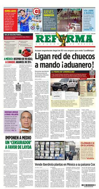 Reforma, edición del viernes 01 de agosto de 2025