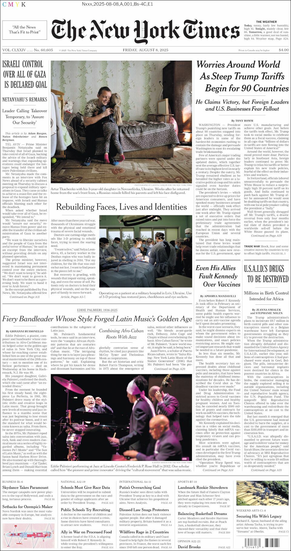 The New York Times, edición del viernes 08 de agosto de 2025
