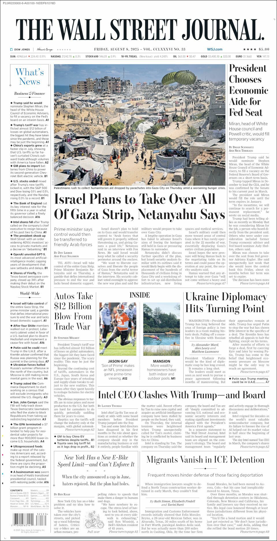 The Wall Street Journal, edición del viernes 08 de agosto de 2025
