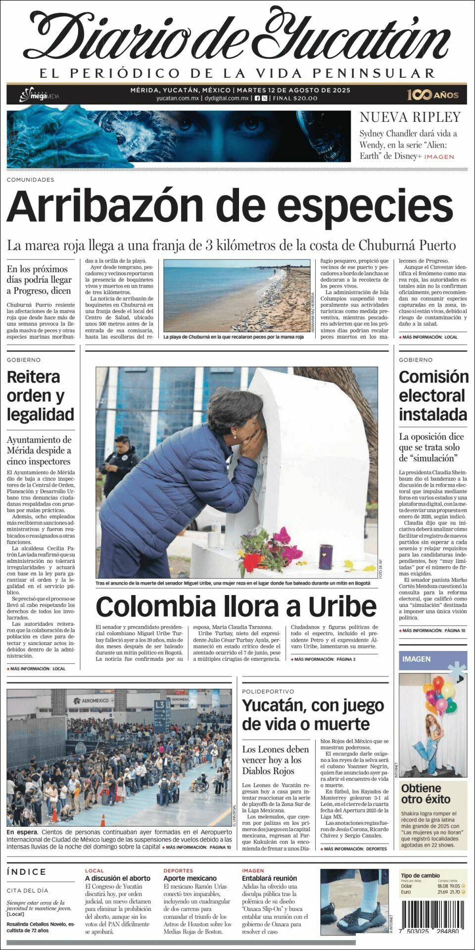 El Diario de Yucatán, edición del martes 12 de agosto de 2025 El Diario de Yucatán, edición del martes 12 de agosto de 2025