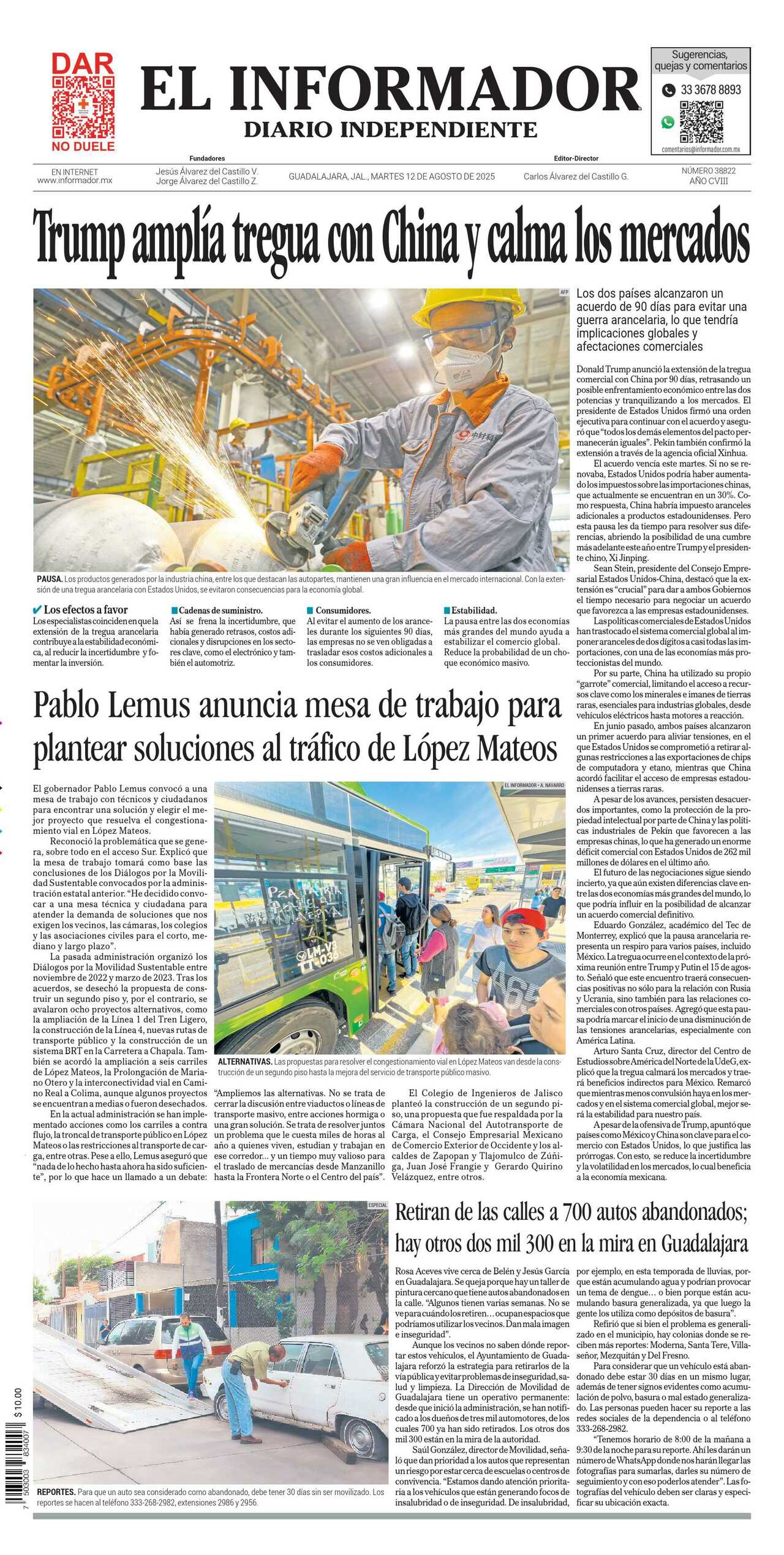El Informador, edición del martes 12 de agosto de 2025 El Informador, edición del martes 12 de agosto de 2025