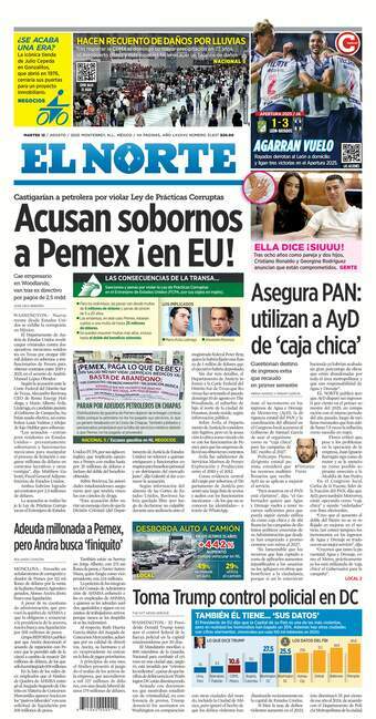 El Norte, edición del martes 12 de agosto de 2025 El Norte, edición del martes 12 de agosto de 2025