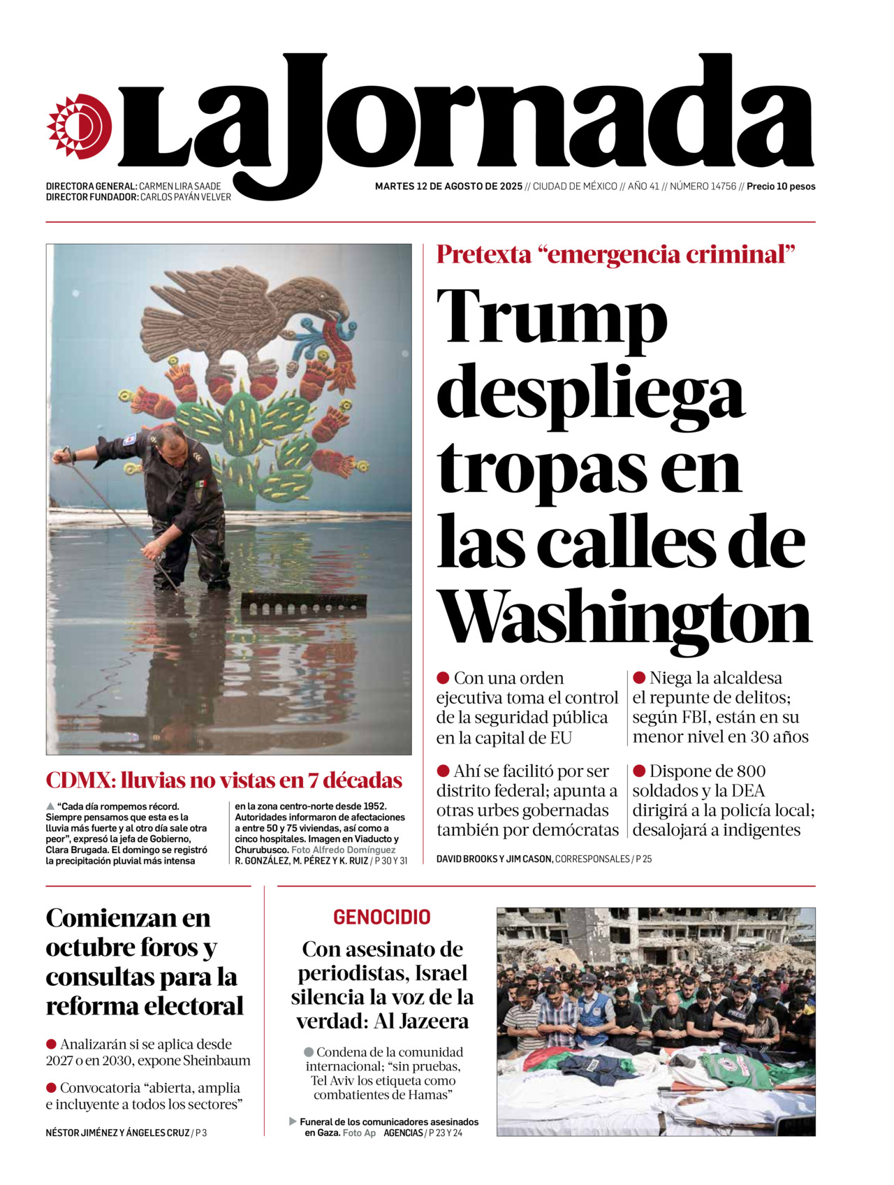 La Jornada, edición del martes 12 de agosto de 2025 La Jornada, edición del martes 12 de agosto de 2025
