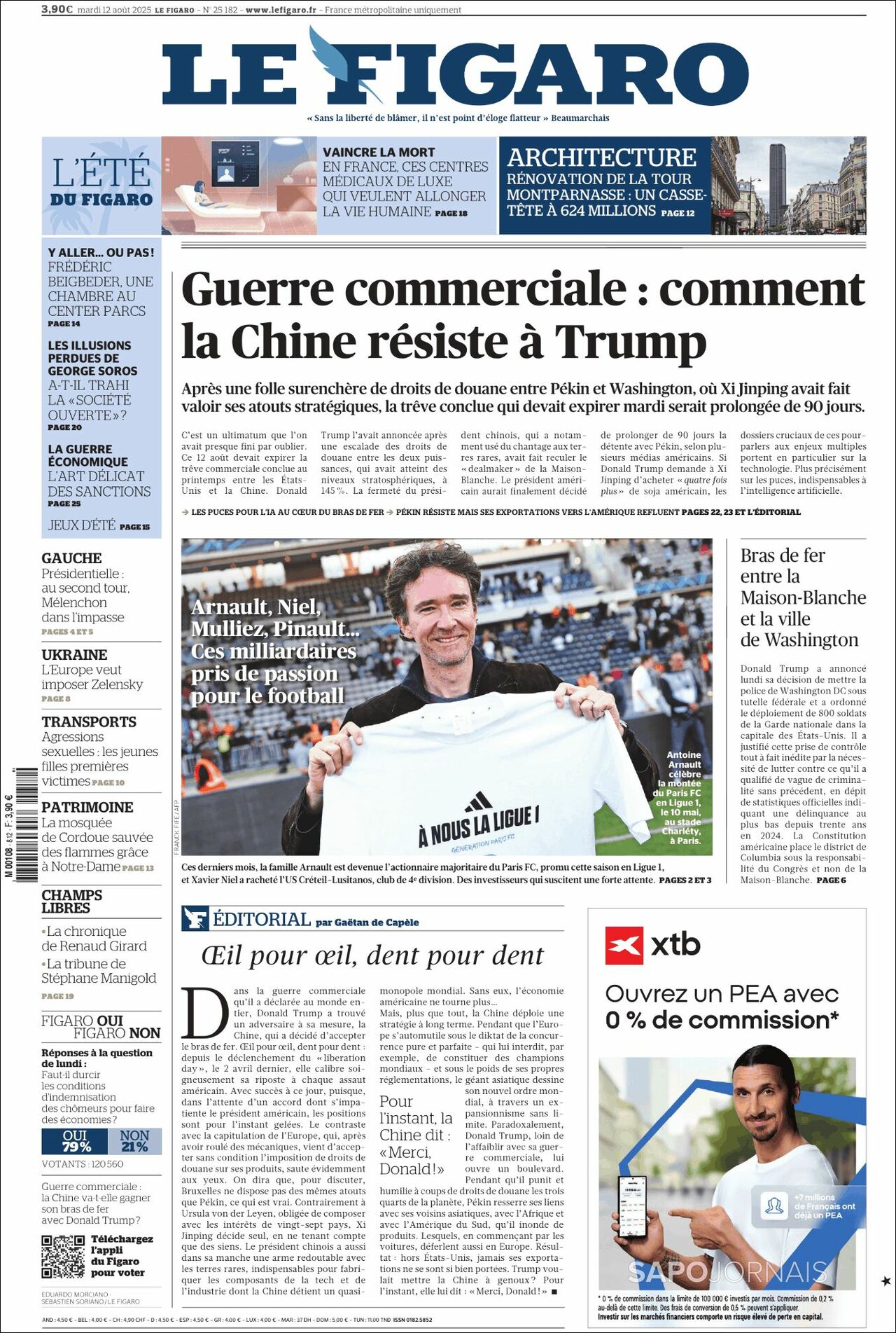 Le Figaro, edición del martes 12 de agosto de 2025 Le Figaro, edición del martes 12 de agosto de 2025