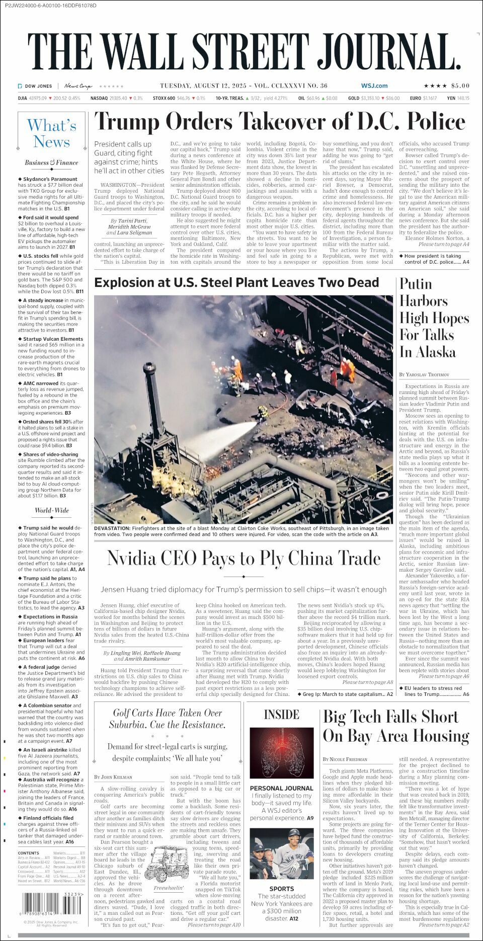 The Wall Street Journal, edición del martes 12 de agosto de 2025 The Wall Street Journal, edición del martes 12 de agosto de 2025