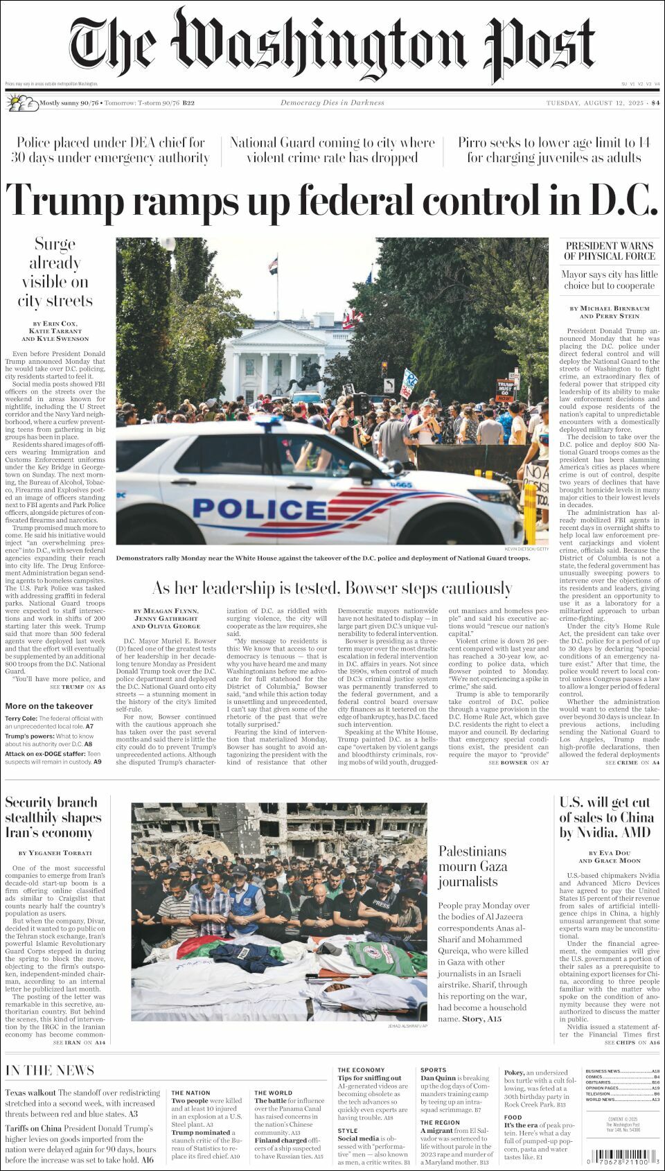 The Washington Post, edición del martes 12 de agosto de 2025 The Washington Post, edición del martes 12 de agosto de 2025