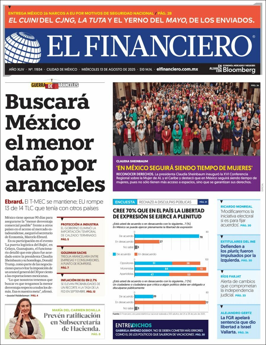 El Financiero, edición del miércoles 13 de agosto de 2025 El Financiero, edición del miércoles 13 de agosto de 2025