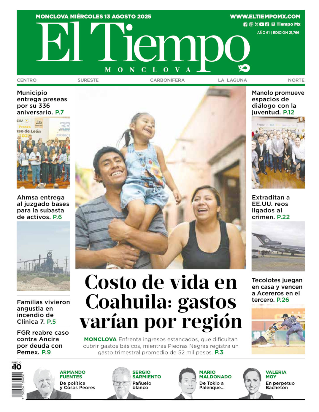 El Tiempo Monclova, edición del miércoles 13 de agosto de 2025 El Tiempo Monclova, edición del miércoles 13 de agosto de 2025