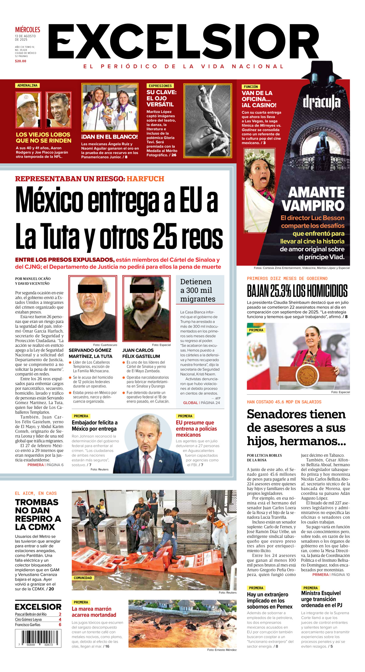 Excelsior, edición del miércoles 13 de agosto de 2025 Excelsior, edición del miércoles 13 de agosto de 2025