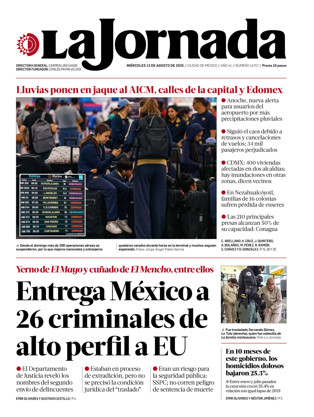 La Jornada, edición del miércoles 13 de agosto de 2025 La Jornada, edición del miércoles 13 de agosto de 2025