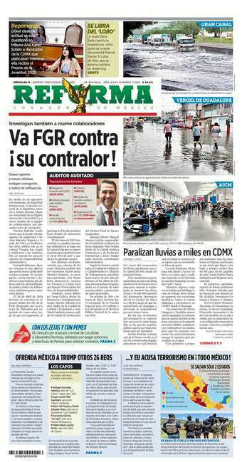 Reforma, edición del miércoles 13 de agosto de 2025 Reforma, edición del miércoles 13 de agosto de 2025