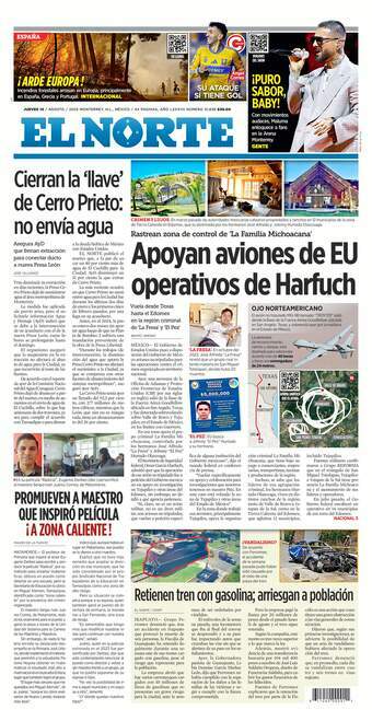 El Norte, edición del jueves 14 de agosto de 2025 El Norte, edición del jueves 14 de agosto de 2025