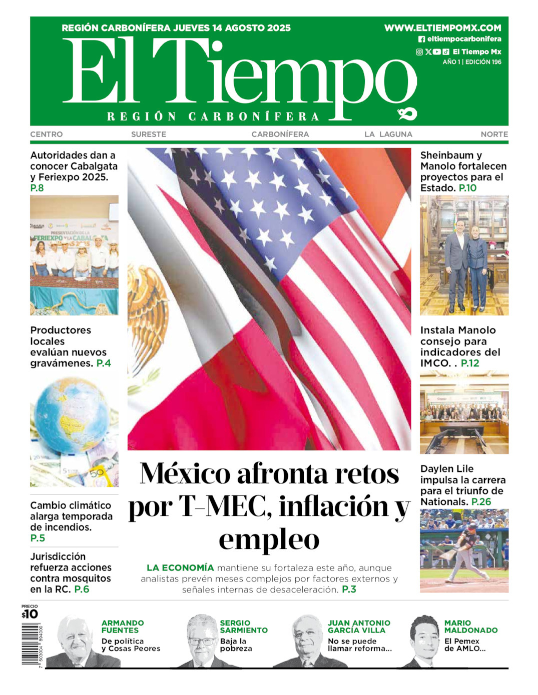 El Tiempo Región Carbonífera, edición del jueves 14 de agosto de 2025 El Tiempo Región Carbonífera, edición del jueves 14 de agosto de 2025