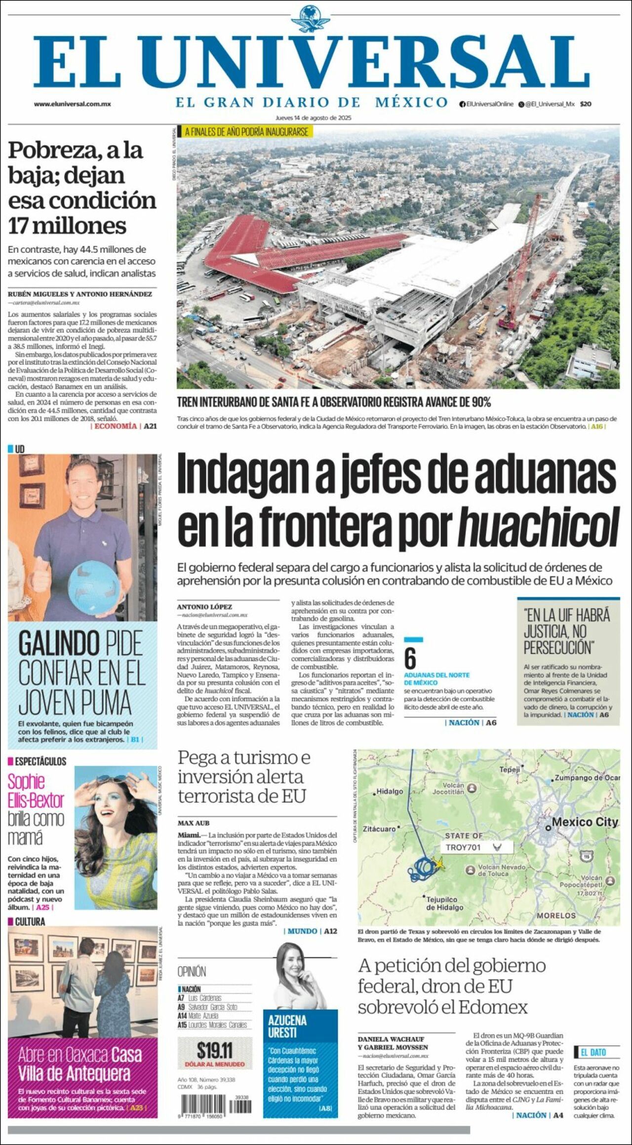 El Universal, edición del jueves 14 de agosto de 2025 El Universal, edición del jueves 14 de agosto de 2025