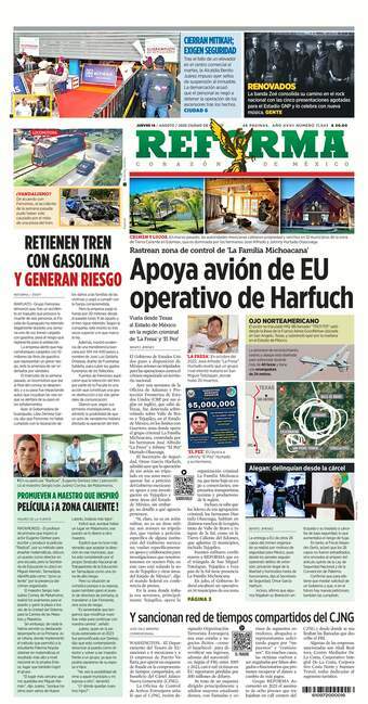 Reforma, edición del jueves 14 de agosto de 2025 Reforma, edición del jueves 14 de agosto de 2025