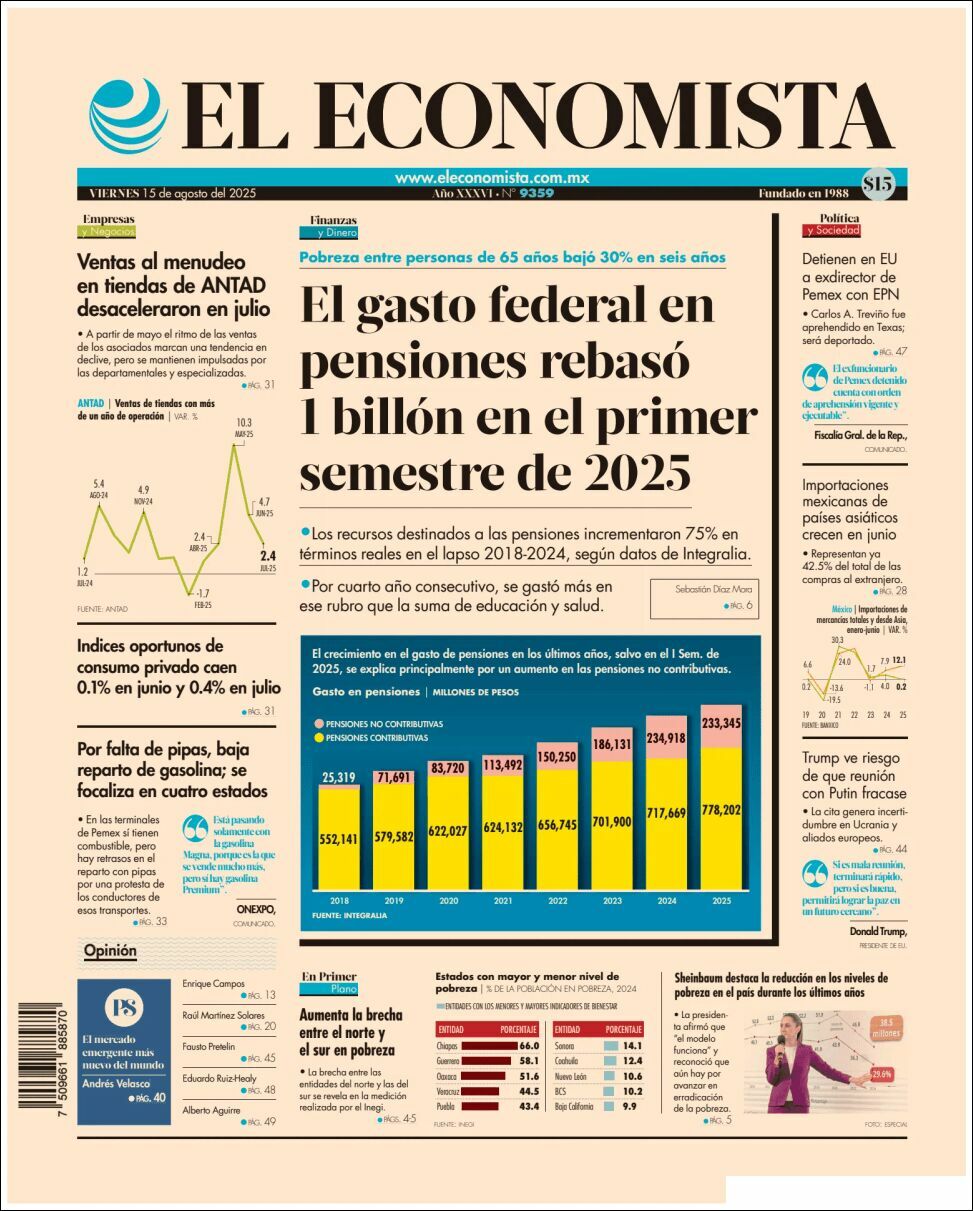 El Economista, edición del viernes 15 de agosto de 2025 El Economista, edición del viernes 15 de agosto de 2025