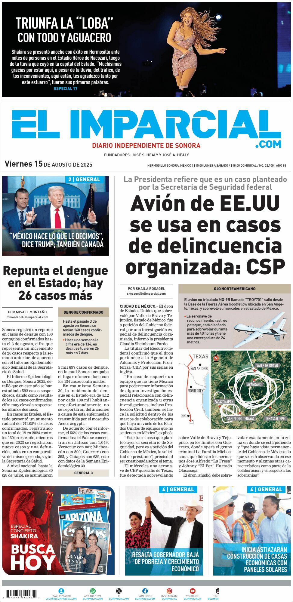 El Imparcial, edición del viernes 15 de agosto de 2025 El Imparcial, edición del viernes 15 de agosto de 2025