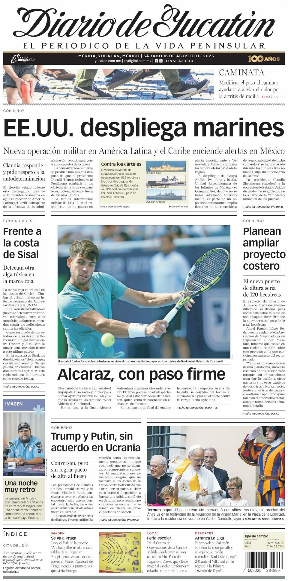 El Diario de Yucatán, edición del sábado 16 de agosto de 2025 El Diario de Yucatán, edición del sábado 16 de agosto de 2025