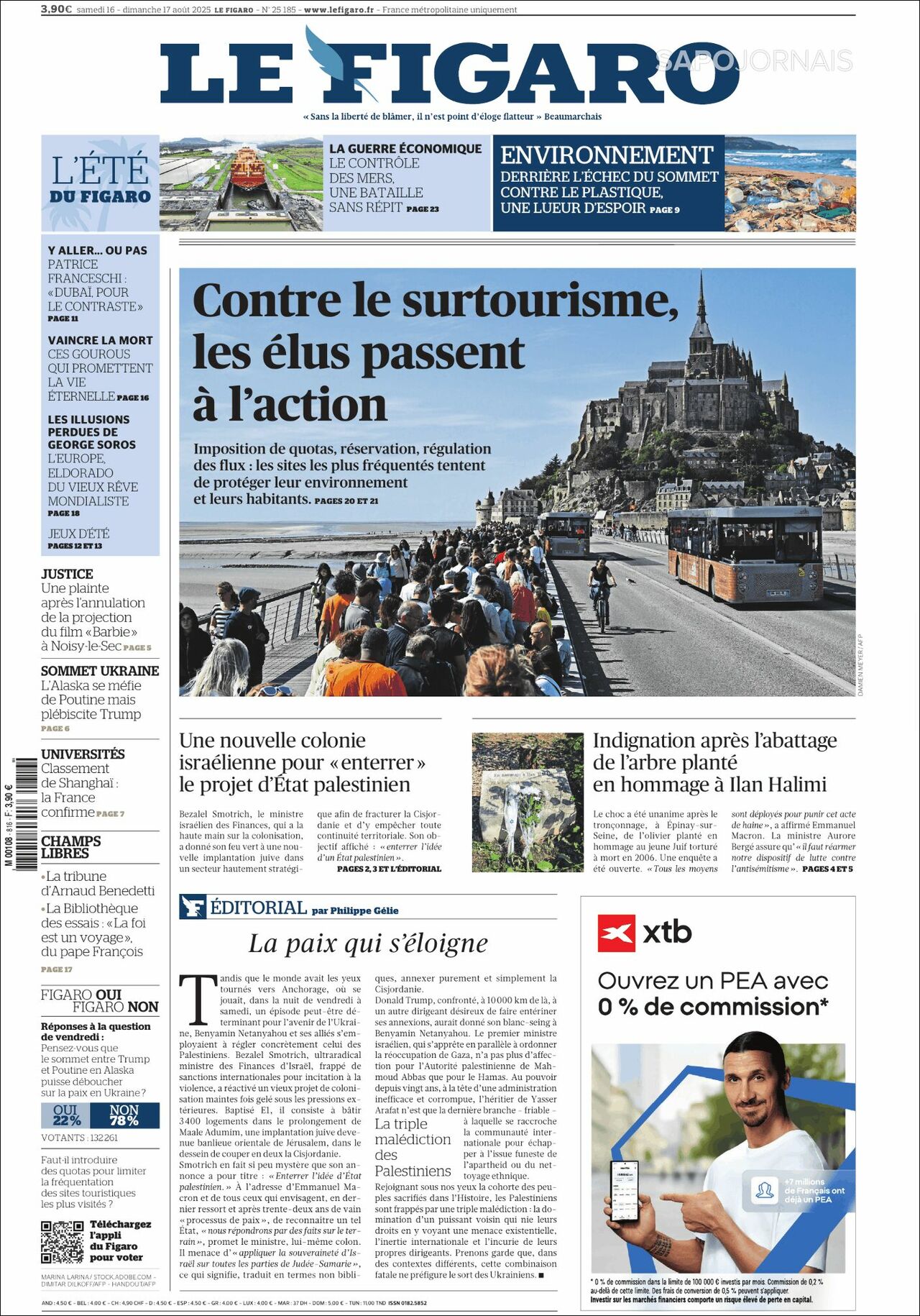Le Figaro, edición del sábado 16 de agosto de 2025 Le Figaro, edición del sábado 16 de agosto de 2025