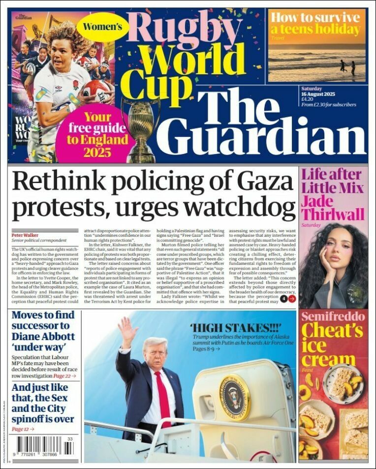 The Guardian, edición del sábado 16 de agosto de 2025 The Guardian, edición del sábado 16 de agosto de 2025