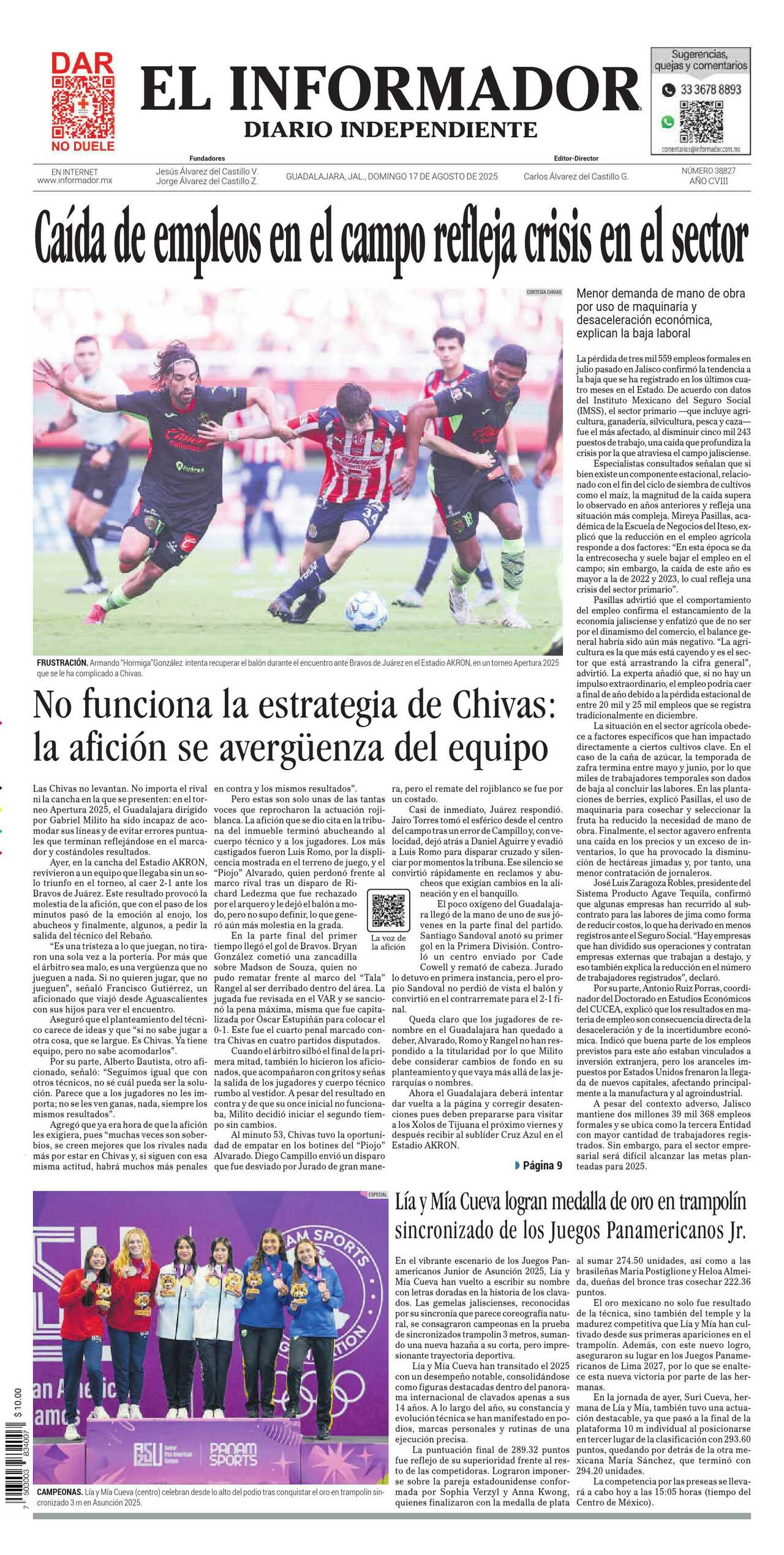 El Informador, edición del domingo 17 de agosto de 2025 El Informador, edición del domingo 17 de agosto de 2025