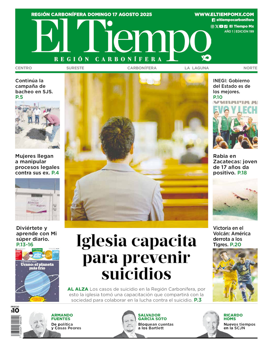 El Tiempo Región Carbonífera, edición del domingo 17 de agosto de 2025 El Tiempo Región Carbonífera, edición del domingo 17 de agosto de 2025
