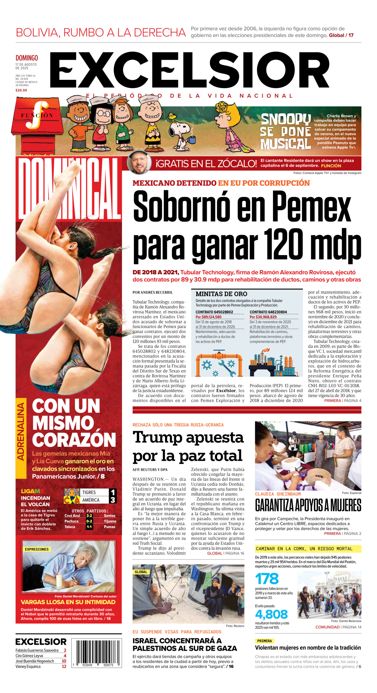 Excelsior, edición del domingo 17 de agosto de 2025 Excelsior, edición del domingo 17 de agosto de 2025