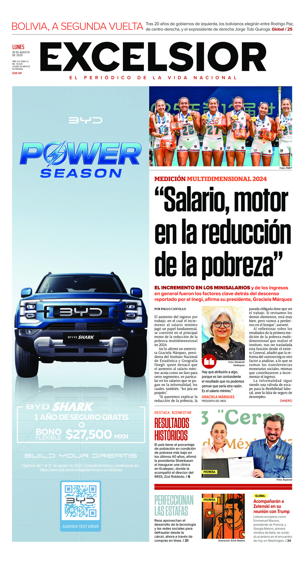 Excelsior, edición del lunes 18 de agosto de 2025 Excelsior, edición del lunes 18 de agosto de 2025