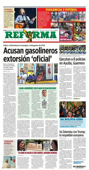 Reforma, edición del lunes 18 de agosto de 2025 Reforma, edición del lunes 18 de agosto de 2025