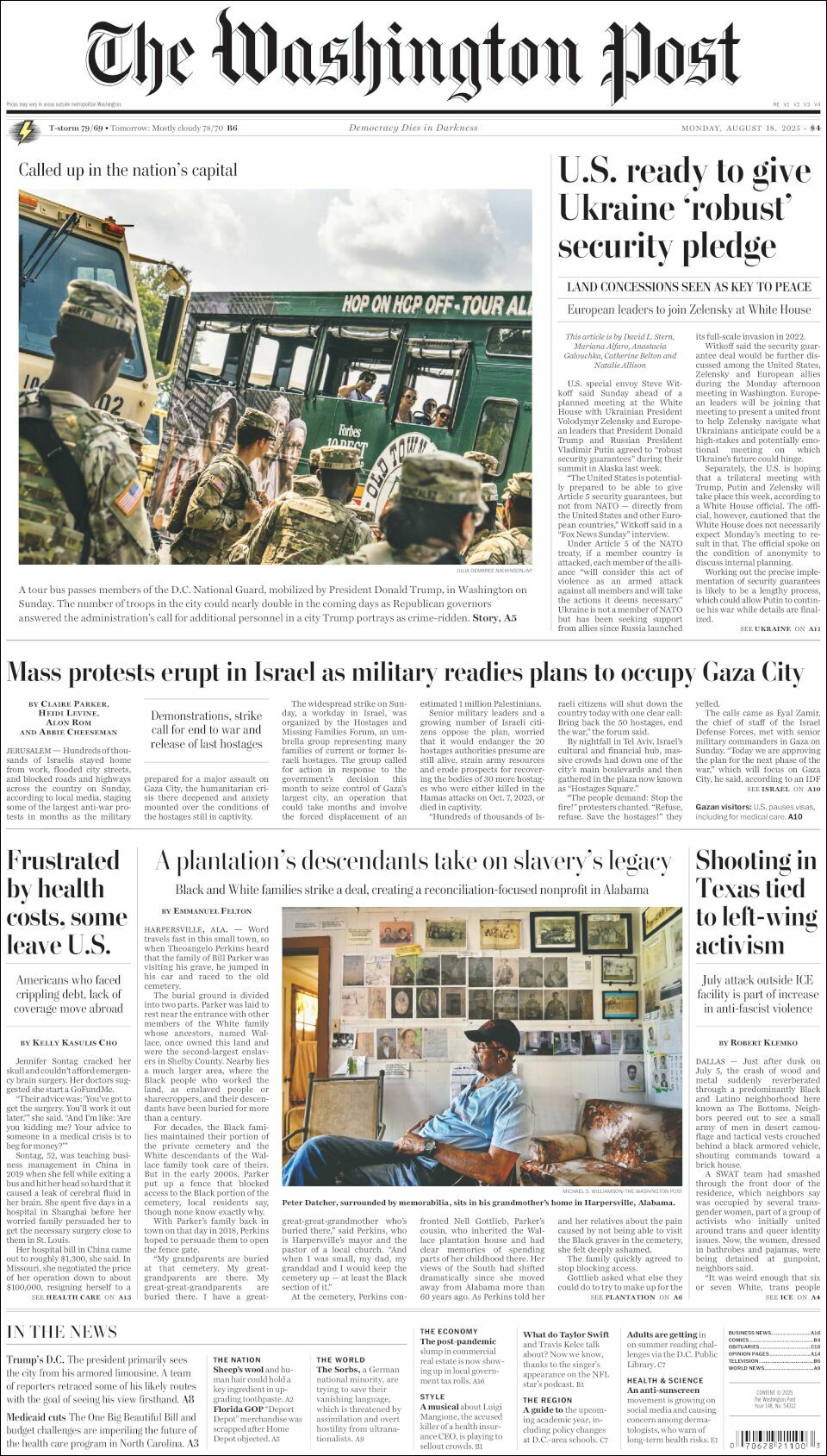 The Washington Post, edición del lunes 18 de agosto de 2025 The Washington Post, edición del lunes 18 de agosto de 2025