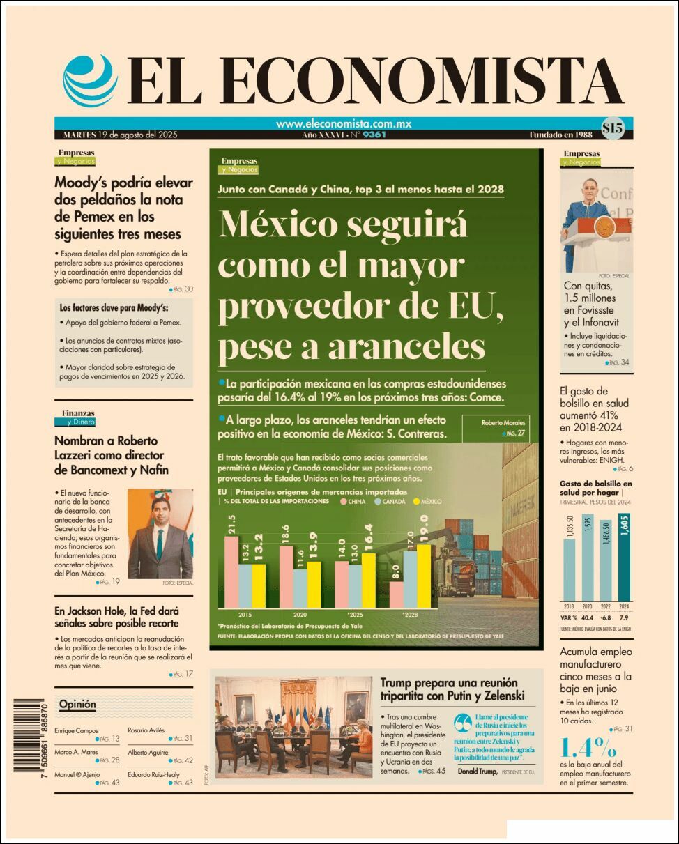 El Economista, edición del martes 19 de agosto de 2025 El Economista, edición del martes 19 de agosto de 2025