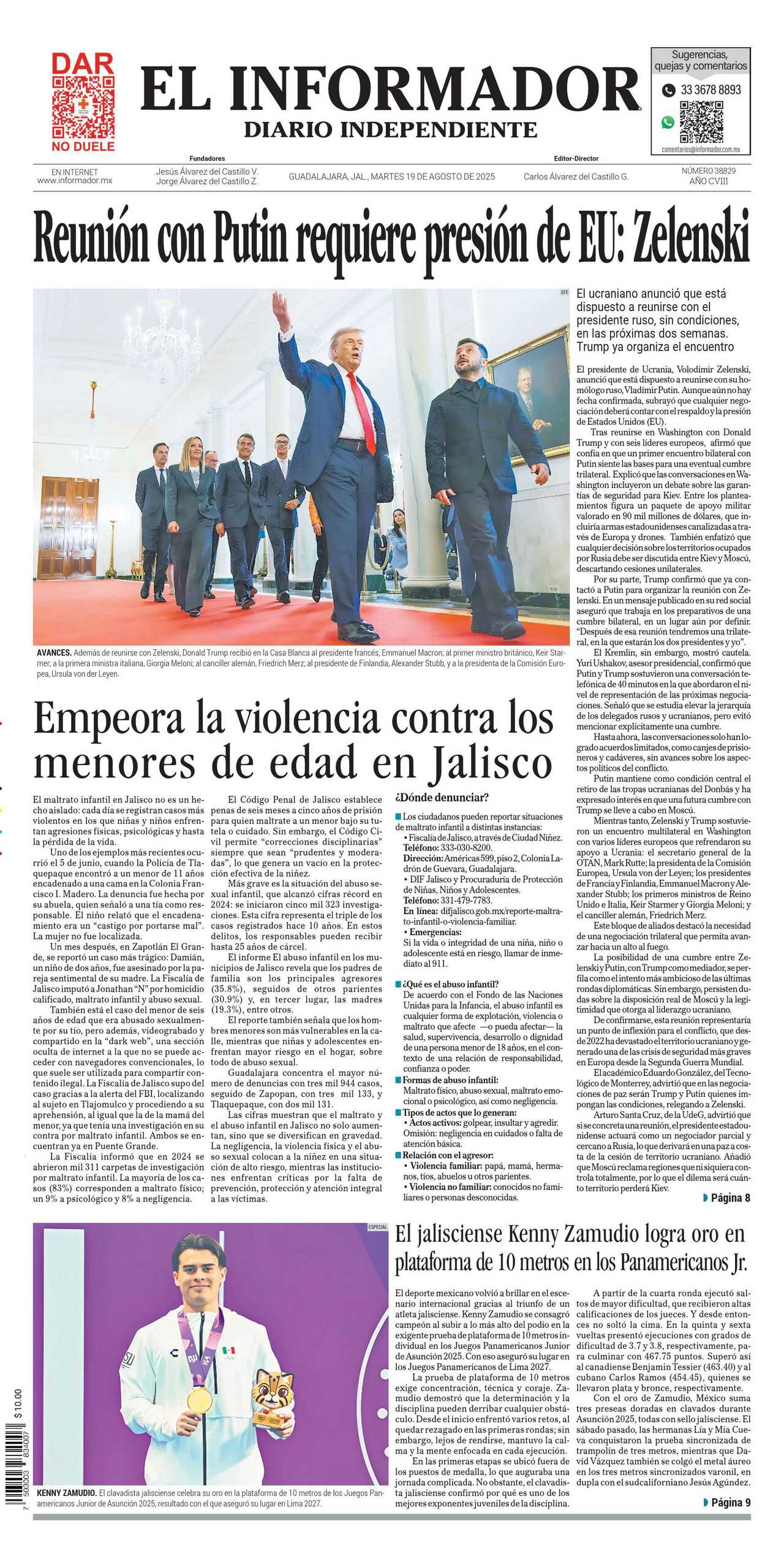 El Informador, edición del martes 19 de agosto de 2025 El Informador, edición del martes 19 de agosto de 2025
