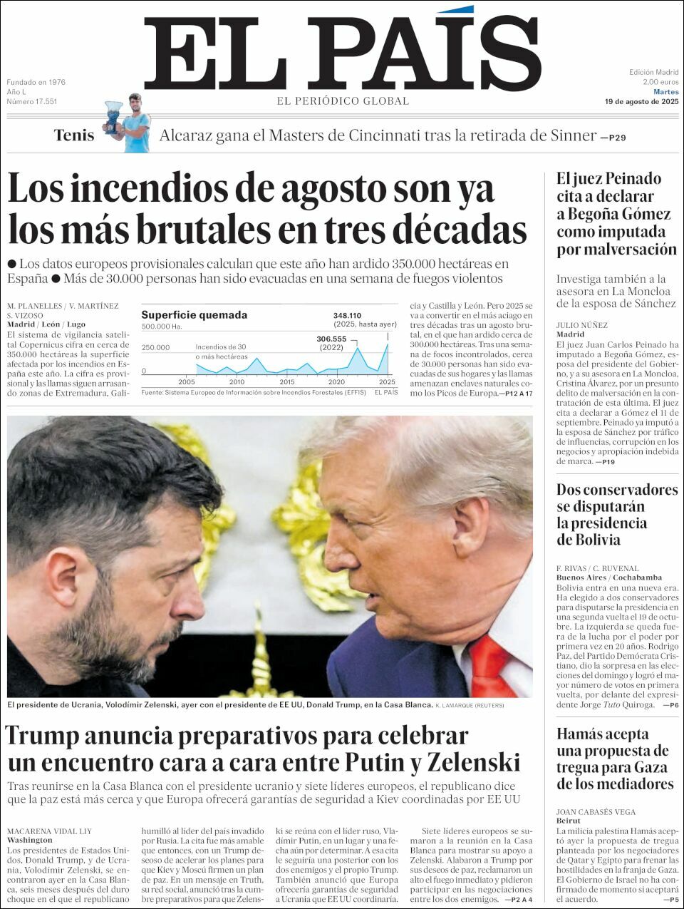 El País, edición del martes 19 de agosto de 2025 El País, edición del martes 19 de agosto de 2025
