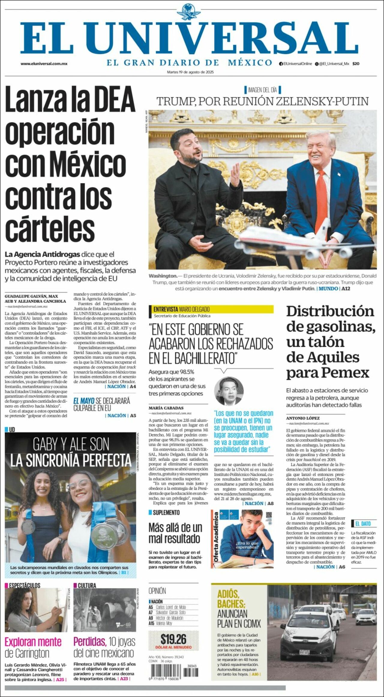 El Universal, edición del martes 19 de agosto de 2025 El Universal, edición del martes 19 de agosto de 2025