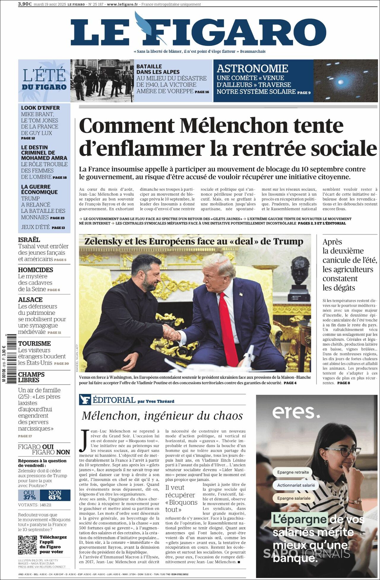 Le Figaro, edición del martes 19 de agosto de 2025 Le Figaro, edición del martes 19 de agosto de 2025