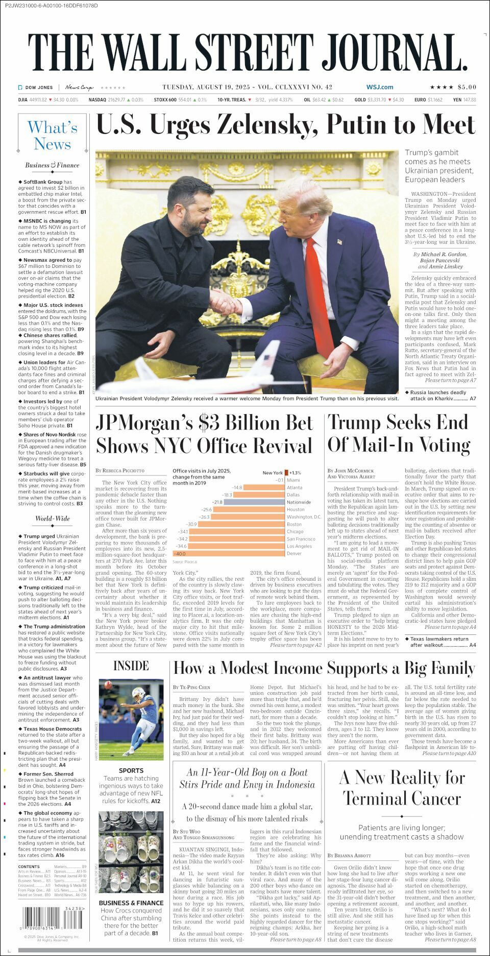 The Wall Street Journal, edición del martes 19 de agosto de 2025 The Wall Street Journal, edición del martes 19 de agosto de 2025