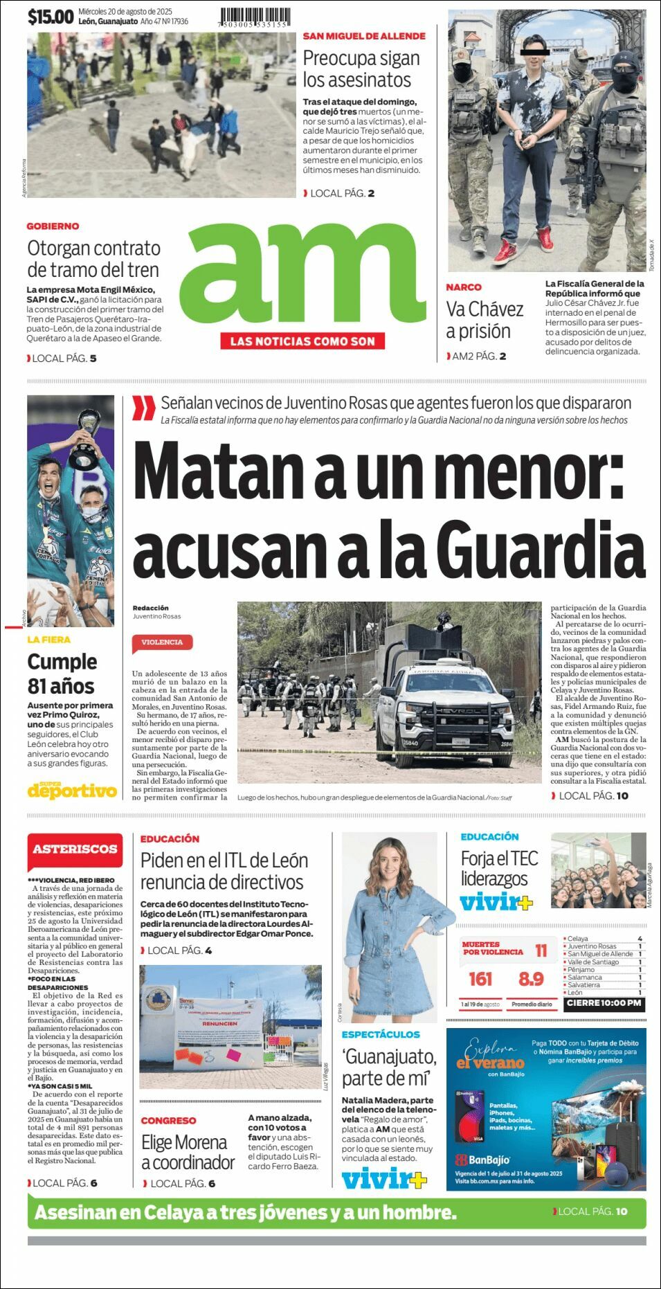 AM de León, edición del miércoles 20 de agosto de 2025 AM de León, edición del miércoles 20 de agosto de 2025