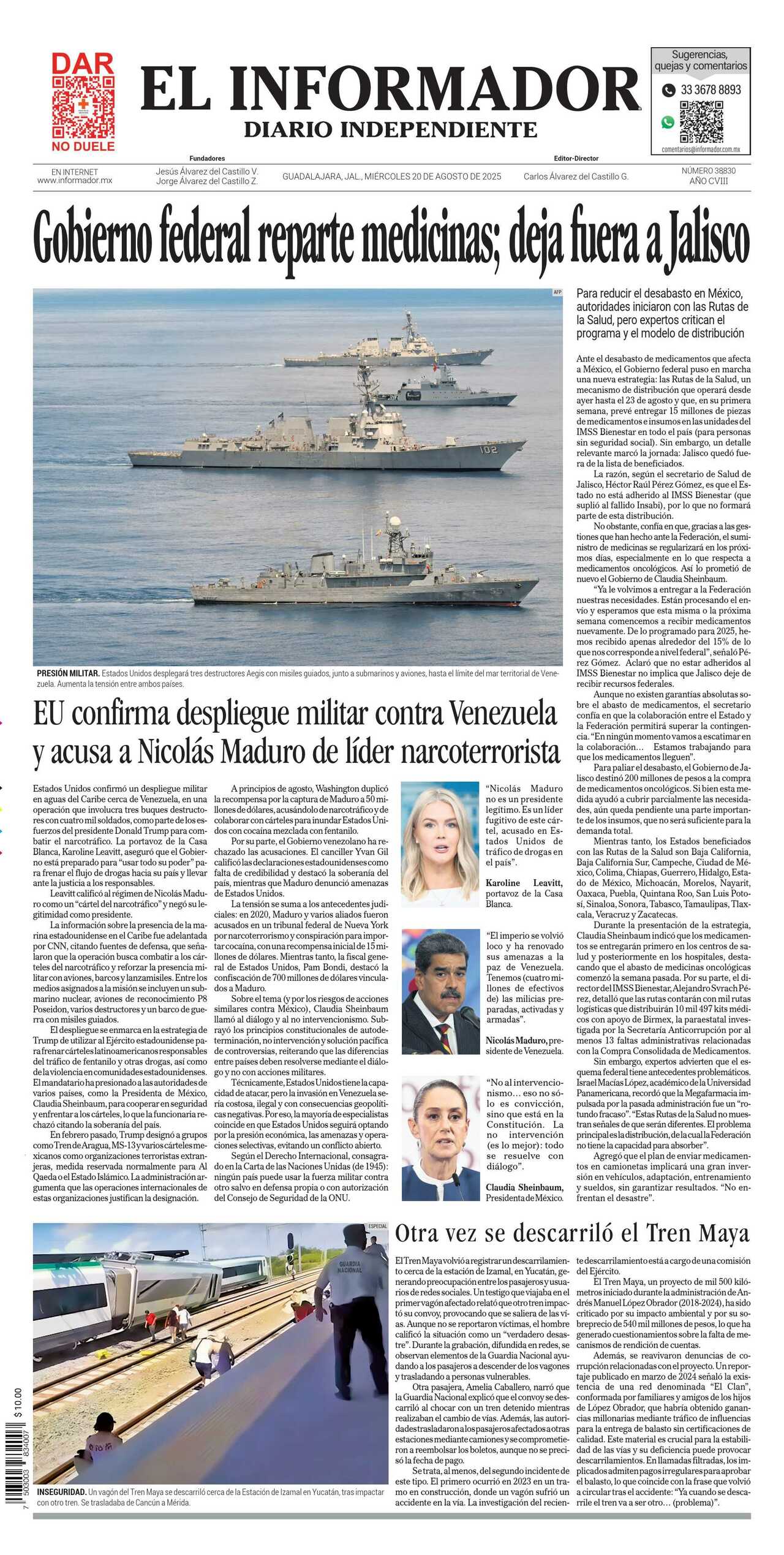 El Informador, edición del miércoles 20 de agosto de 2025 El Informador, edición del miércoles 20 de agosto de 2025