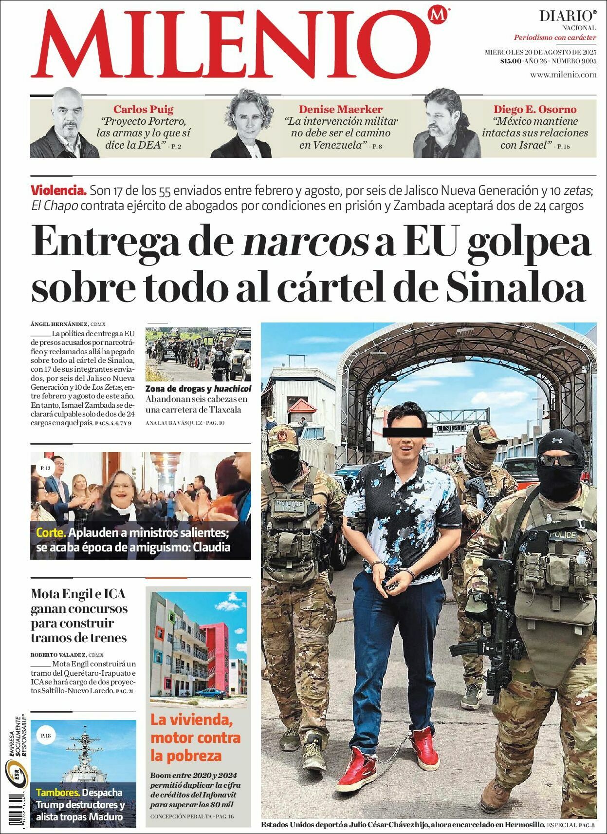 Milenio, edición del miércoles 20 de agosto de 2025 Milenio, edición del miércoles 20 de agosto de 2025