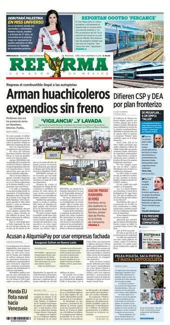 Reforma, edición del miércoles 20 de agosto de 2025 Reforma, edición del miércoles 20 de agosto de 2025