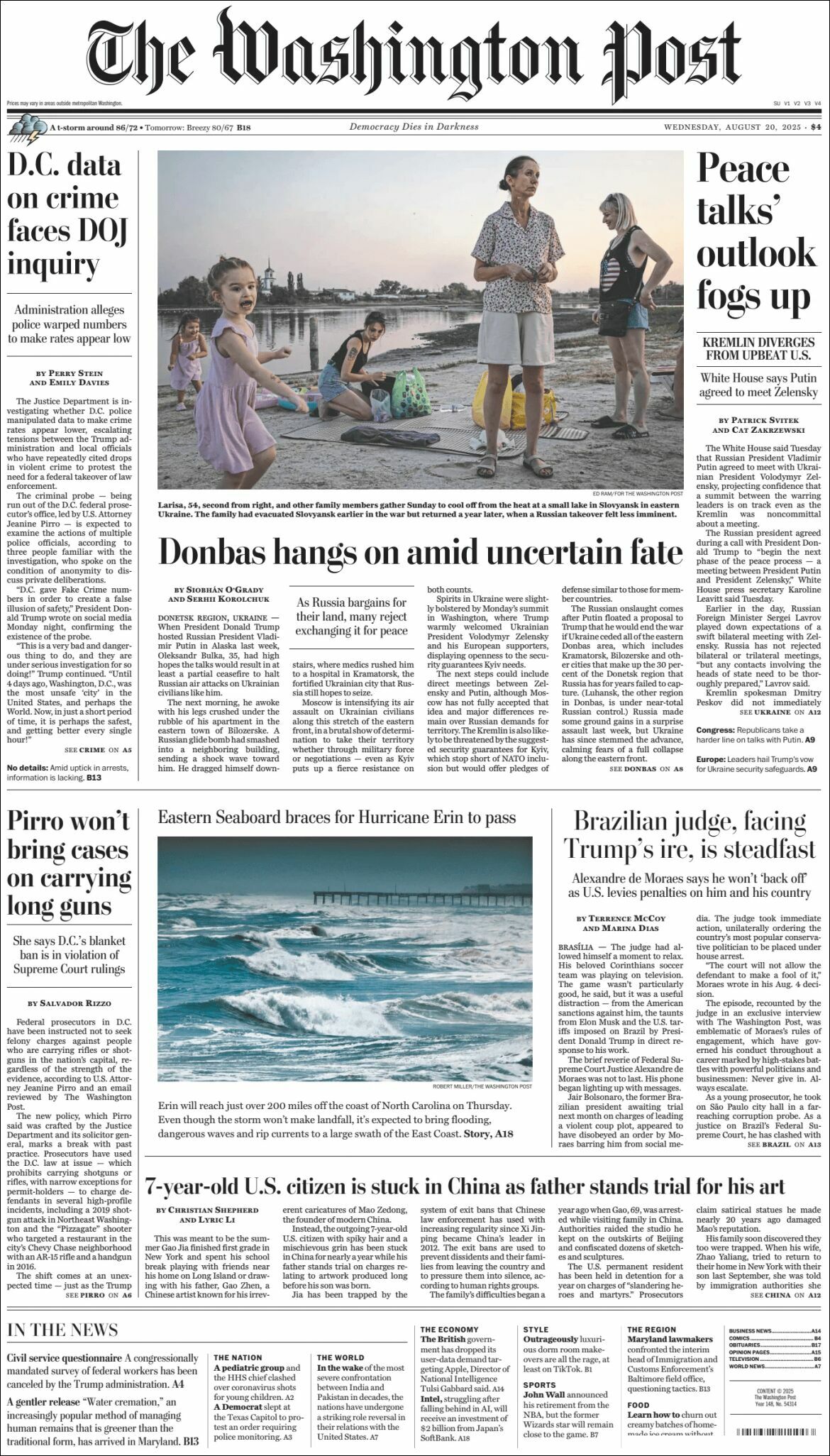 The Washington Post, edición del miércoles 20 de agosto de 2025 The Washington Post, edición del miércoles 20 de agosto de 2025