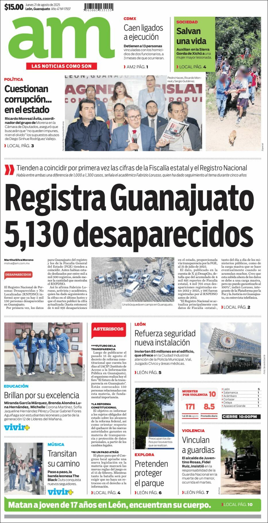 AM de León, edición del jueves 21 de agosto de 2025 AM de León, edición del jueves 21 de agosto de 2025