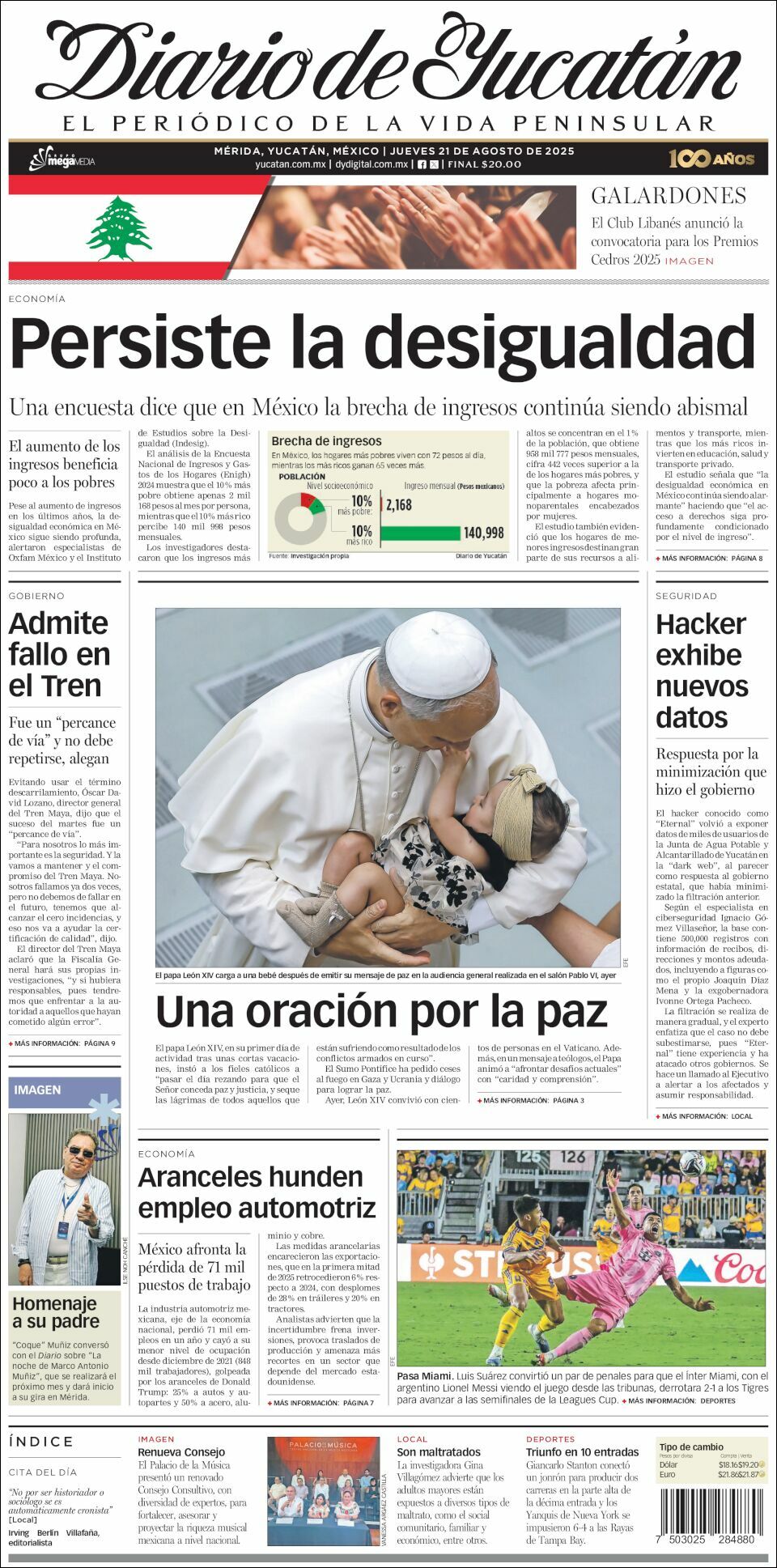 El Diario de Yucatán, edición del jueves 21 de agosto de 2025 El Diario de Yucatán, edición del jueves 21 de agosto de 2025