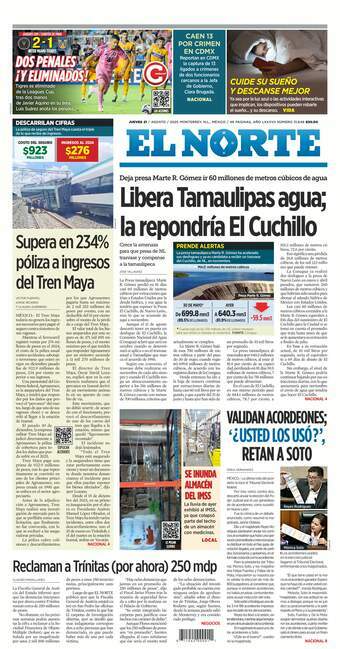 El Norte, edición del jueves 21 de agosto de 2025 El Norte, edición del jueves 21 de agosto de 2025