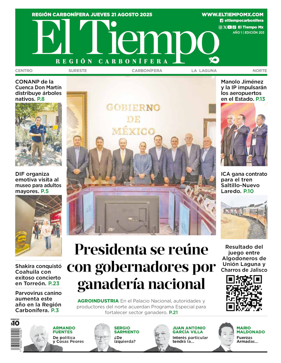 El Tiempo Región Carbonífera, edición del jueves 21 de agosto de 2025 El Tiempo Región Carbonífera, edición del jueves 21 de agosto de 2025
